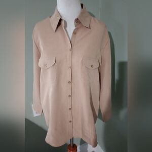 New Suede Color Shirt 3/4 Sleeves L Large
